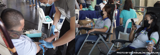 BLOODLETTING City Hall employees led an overwhelming number of individuals who donated blood during the conduct of the blood donation drive organized by LGU Naga’s City Health Office and Bicol Medical Center.