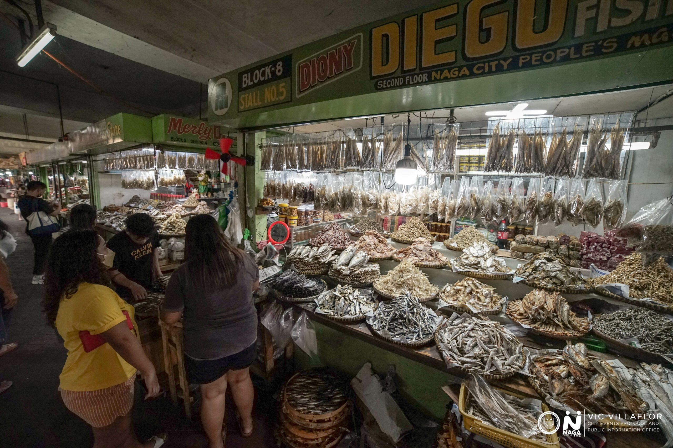 Various storefronts are located at the Dried Fish Section of the Naga City People's Mall