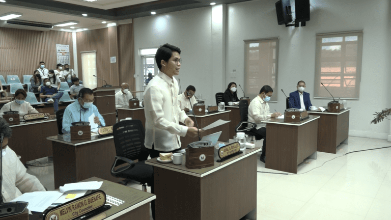 The 14th Sangguniang Panlungsod members as they conduct deliberation on the P8-M Peñafrancia Festival Support Fund last Tuesday, July 19, this year. (JBN/DONPIO POÑADO, CEPPIO.)