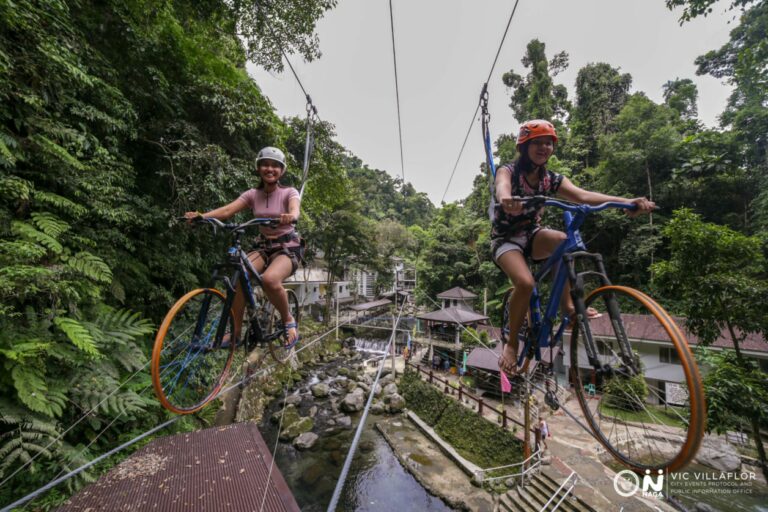 Bike ziplines await you at the Panicuason Hot Spring Resort