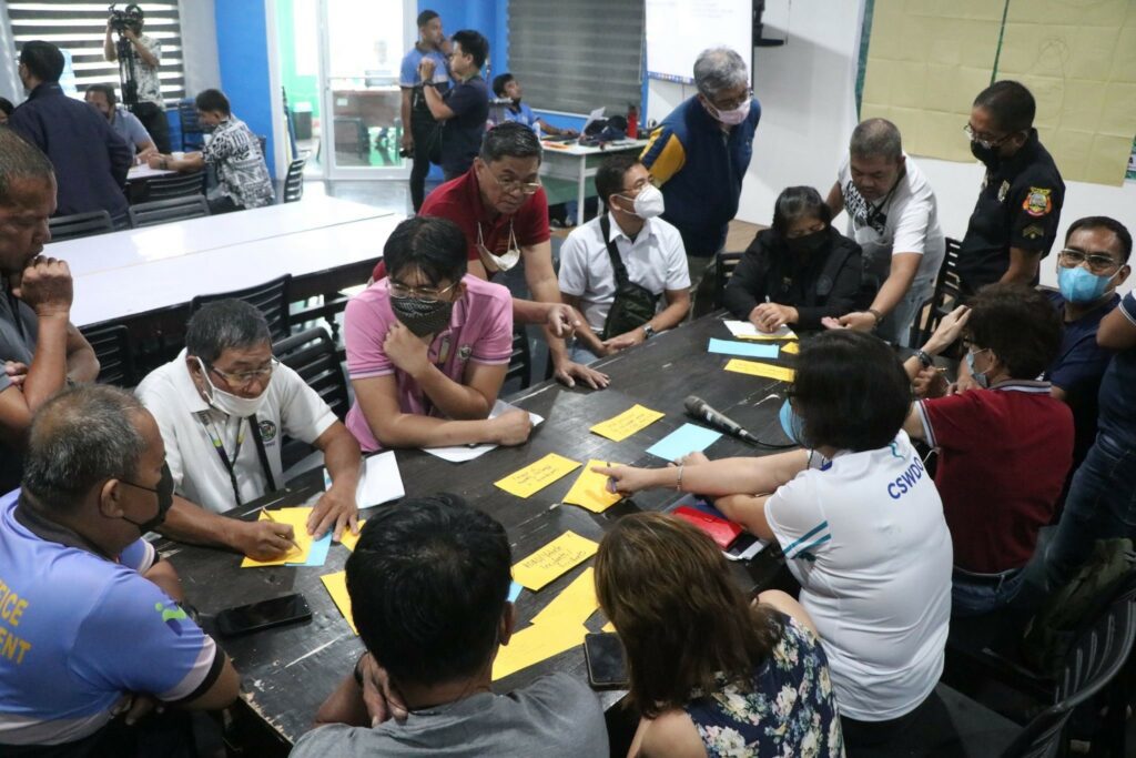 BRAINSTORMING The workshop participants as they exchange ideas in the drafting of POPS Plan which is being readied for implementation in the next three years.