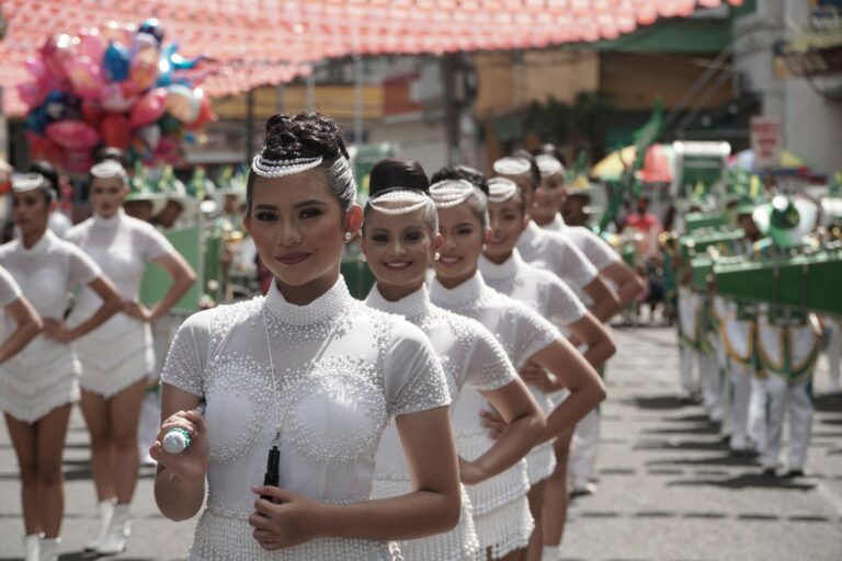 THE majorette corps from Zeferino Arroyo High School, the only school from outside Naga City that participated in the Scouts Parade and DXMC Competition on Wednesday. Photo courtesy of Glenmar Olea