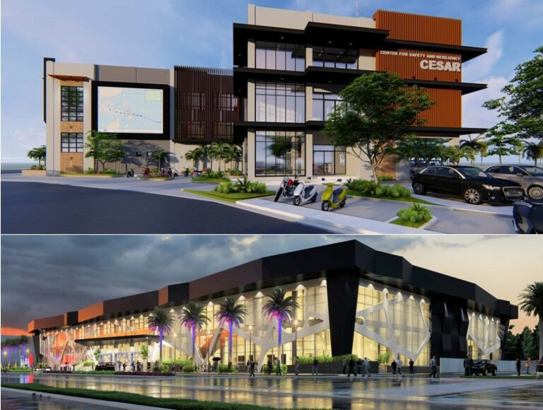 LIFELINE PROJECTS The Center for Safety and Resiliency (top photo) and the Naga City Convention Center (below) are the leading big-ticket projects of the administration of Mayor Nelson Legacion which are expected to boost the economy of the City of Naga.