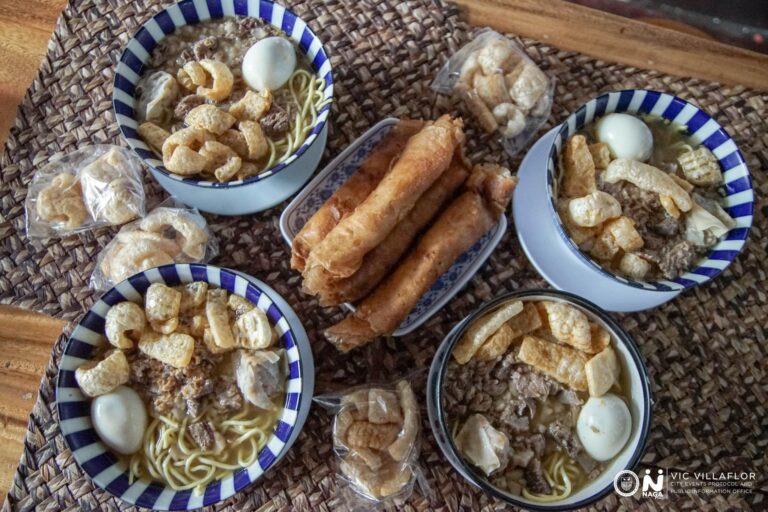 Kinalas, Naga City's comfort food, shown with favorite pairings like turon (fried banana fritters, chicharon and boiled egg.