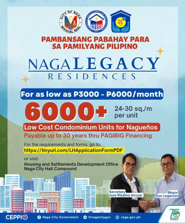 How to avail of affordable condominium units under the Naga Legacy Rsidences Project